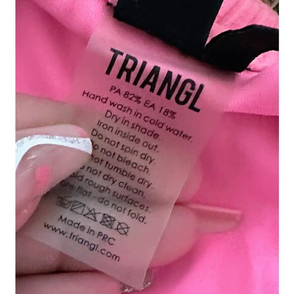 Triangl Ribbed PIPA Bikini Bottoms High Leg Hip Light Pink Swim - Picture 5 of 6